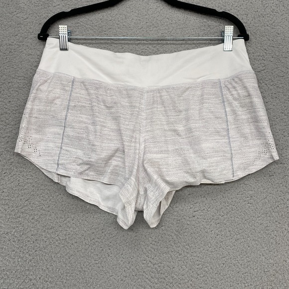 Lululemon Shorts Womens 10 Light As Air Running Lined Gray Laser Cut Lightweight - Picture 2 of 13